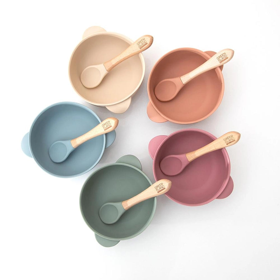 Silicone Baby Bowl & Spoon - Pink image 2